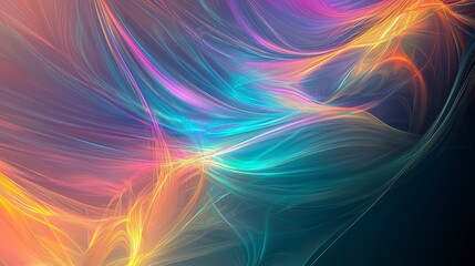 Poster - Colorful abstract background with flowing waves and soft gradients spreading across the canvas