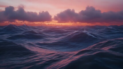 Wall Mural - gentle sea breeze whispering beneath a sky of glowing gold image