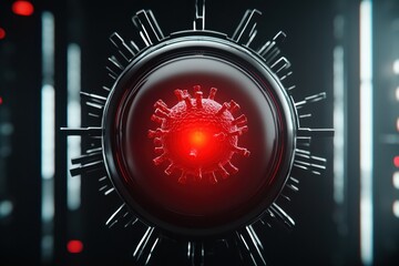 Poster - Close-Up of Magnified Medical Concept Representing Virus in a Pandemic Environment