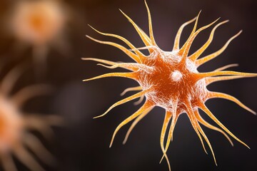 Poster - Extreme Close-Up of a Medical Concept Depicting a Virus with Spiky Structure and Intense Detail