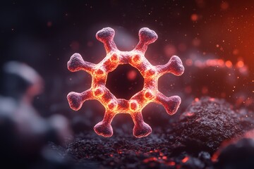 Poster - Close-up Concept of a Medical Virus with Extreme Details and High-Definition Clarity