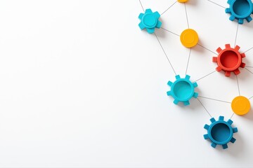 Poster - Colorful Gears and Connections Representing Organizational Structure and Hierarchical Concepts