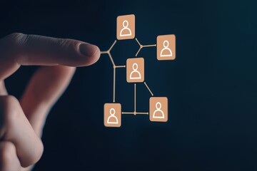 Poster - Visual Representation of Organizational Structure Concept with Hierarchical Connections
