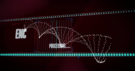 Poster - Processing scientific data, DNA strand and binary coding animation in school setting
