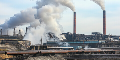 Aufkleber - Steelmaking thermal furnaces operate in metallurgical process Generative AI