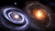 © rony - Two beautiful spiral galaxies are suspended against a dark expanse