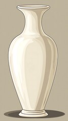 Poster - Elegant White Ceramic Vase Illustration