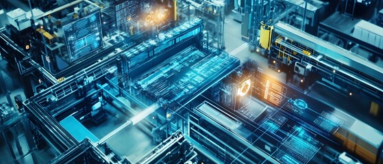 Poster - An aerial view of a modern industrial facility showcasing advanced machinery and technology