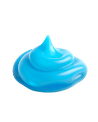 Poster - Blue swirl of cream. Swirling creamy shape with pointed tip. Isolated design element. Transparent png image element. Decorative texture. Soft look