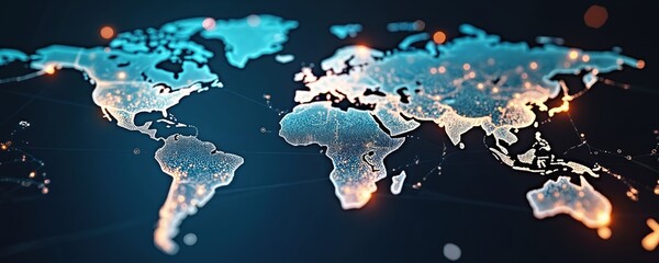 Aufkleber - World map secure connection points lighting across countries. Global encrypted network, data transmission, cyberspace, modern tech, digital security, information network. Cyber security, internet,