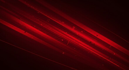 Aufkleber - Crimson Light Streaks Flowing Dynamically on Dark Backdrop Abstract Motion Graphics 4K