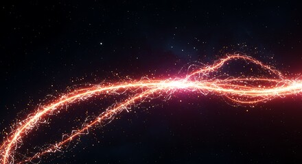 Aufkleber - Energetic Light Stream Flowing in Starry Space Abstract Motion Graphics