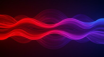 Fototapete - Vibrant Waveforms Neon Glow Abstract Background 4K Digital Art Wallpaper