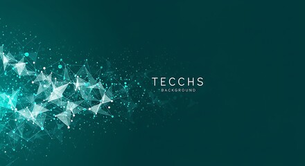 Poster - Network Plexus Glowing Dynamic Teal Background Tech Abstract Digital Backdrop
