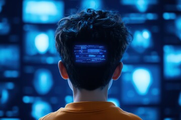 Poster - Innovative AI Tutoring Concept in High-Tech Study Space with Futuristic Learning Elements