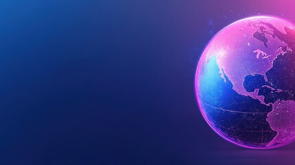 Poster - Glowing Global Network Concept in Digital Education with Vibrant Colors and Innovative Design