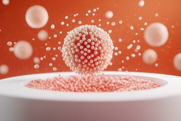 Poster - Magnified View of Virus Cell Concept in 3D Rendered Visualization on Abstract Background