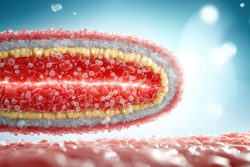 Poster - Magnified View of Virus Cells in Concept of Infection Under Scientific Examination and Observation