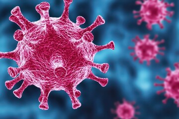 Poster - Zoomed-In View of a Virus Mutation Highlighting Intricate Structural Details and Features