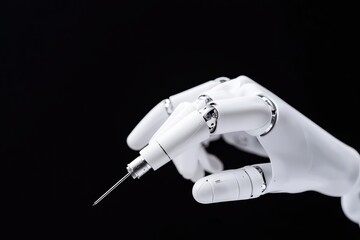 Poster - Close-Up View of a Robotic Hand with Surgical Precision During a Medical Procedure Concept