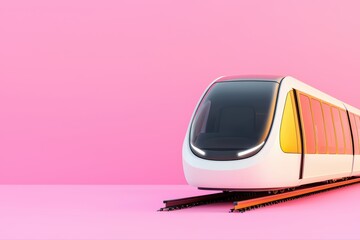 Poster - Innovative Underground Transit Concept With High-Tech Train Against Pink Background