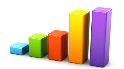 Poster - A series of colorful blocks with a rainbow pattern. The blocks are stacked in a line, with the bottom block being blue and the top block being purple