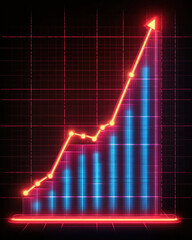 Poster - A graph with a red arrow pointing upwards. The graph is in blue and red colors. The graph is showing a trend that is increasing