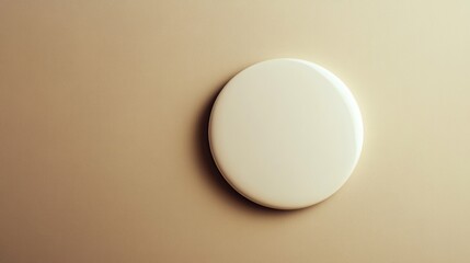 Leinwandbilder - Blank Circle Badge Mockup on Beige Background: Perfect for Branding and Design