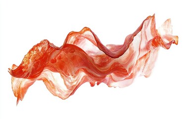 Poster - Abstract flowing design featuring translucent red and white waves on a clean background representing motion, elegance, and artistic creativity in modern art