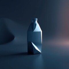 Wall Mural - Bottle design in modern geometric style showcasing sleek aesthetics and light reflections creating a futuristic look