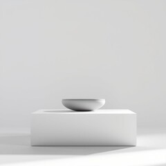 Wall Mural - Minimalist bowl on a pedestal against a light background showcasing modern design