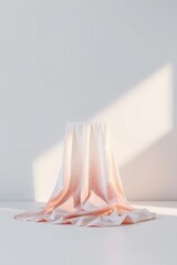Wall Mural - Soft draped fabric with light texture and subtle color gradient creating a serene minimalistic aesthetic