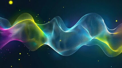 Poster - Vibrant digital wave design featuring colorful gradients and abstract patterns, creating dynamic background that evokes energy and movement in technology projects.