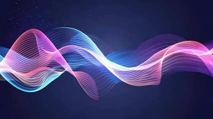 Poster - Vibrant abstract wave design in fluid motion and energy, showcasing digital artwork with dynamic colors that evoke sound waves and create mesmerizing visual experience.