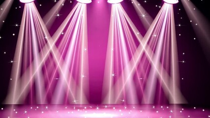 Poster - Dynamic Performance Event with Vibrant Stage Lighting, Bright Pink Beams, and Sparkling Atmosphere for Unforgettable Experience