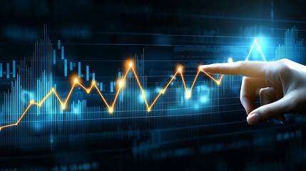 Poster - Analyzing market trends business growth insights financial sector data visualization digital environment close-up view analytics concepts