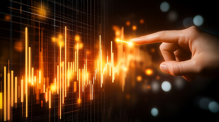 Poster - Interactive touchpoint on data visualization digital space infographic modern close-up technology trend