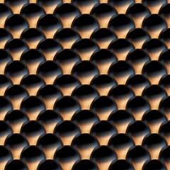 Aufkleber - Close-up View of Overlapping Semi-Circular Shapes in Gradient Brown to Gold Hues Forming a Repeating Pattern Resembling Scales for Artistic Use
