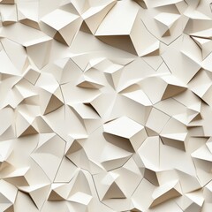 Aufkleber - Abstract Textured Surface with Off-White 3D Polygonal Shapes Creating a Fragmented Mountainous Effect for Artistic Design and Inspiration