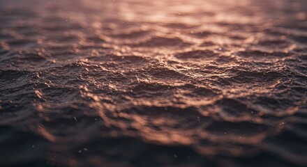 Poster - The image is of a body of water with waves crashing against the shore