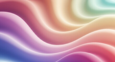 Poster - A colorful, wavy line with a rainbow background