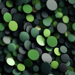 Aufkleber - Abstract overlapping circles in varying shades of green and gray creating a textured, undulating field of artistic patterns and designs for creatives.