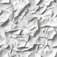 Aufkleber - A close-up view of a dense collection of crumpled white paper creating a textured and abstract background for creative design and artistic projects