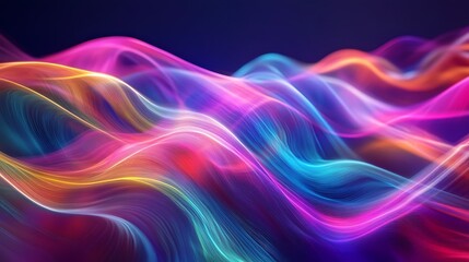 Poster - Abstract Colorful Waves: A Symphony of Light and Color