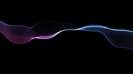 Poster - Spectrum waves. Futuristic digital waves flowing smoothly and dynamically in dark environment