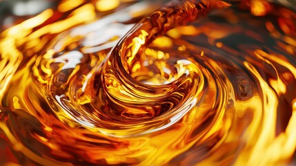 Poster - Close-Up of Swirling Liquid Gasoline in Abstract Background