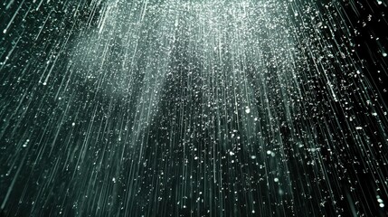 Poster - Cascading Digital Rain Effect with Floating Numbers and Glowing Light