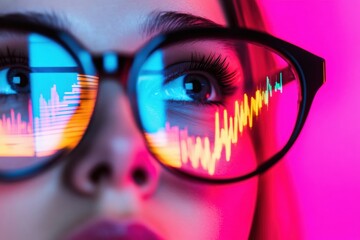Fototapete - Neon-Powered Data Vision AI-Driven Insights Meets Cyberpunk Aesthetics in Next-Gen Business Intelligence and Analytics Visualization