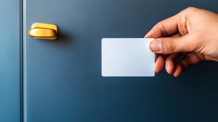 Fototapete - Digital Hospitality Revolution Smart Keycard Access Revealing Seamless Modern Hotel Experience - Next-Gen Travel Technology and Frictionless Guest Interaction