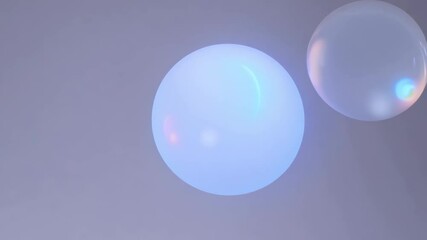 Poster - Luminous Orb Abstract Light Play - Floating Spheres Background - 4K 60.